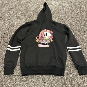 Black Hoodie with Anime Character Design